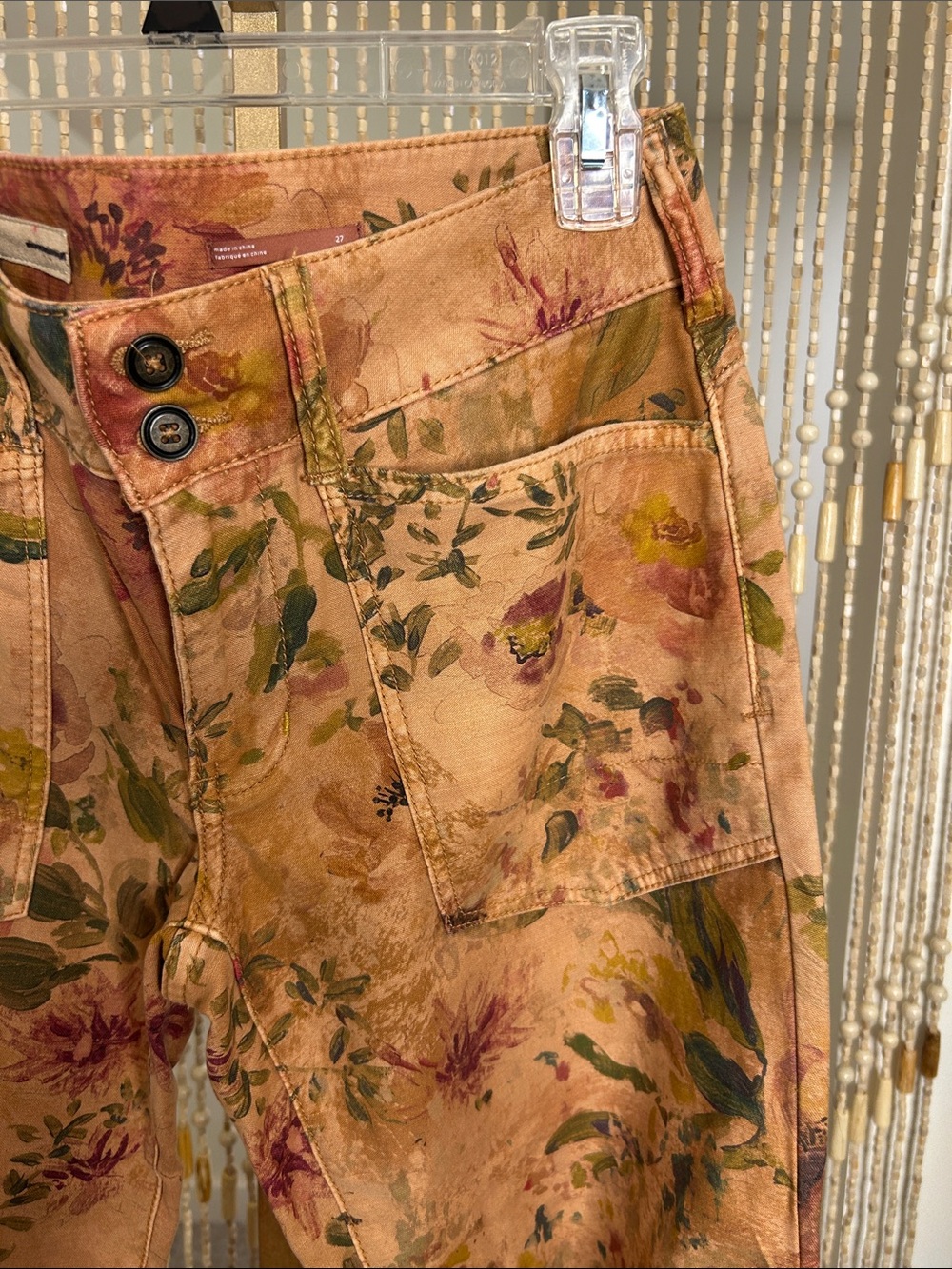 Anthropologie Pilcro The Wander Floral Pattern Pants Size 27 - Picture 4 of 7